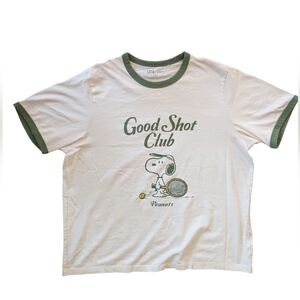 Peanuts Kids' Cream and Green Good Shot Club T-Shirt